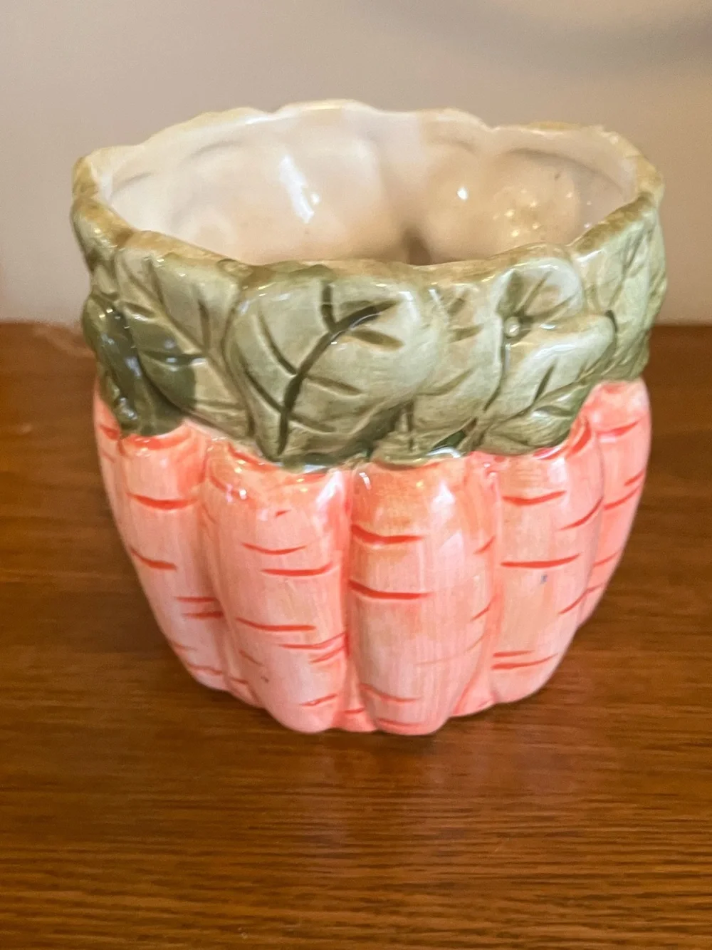 Vintage Ceramic Bunny and Carrot Flower Pot